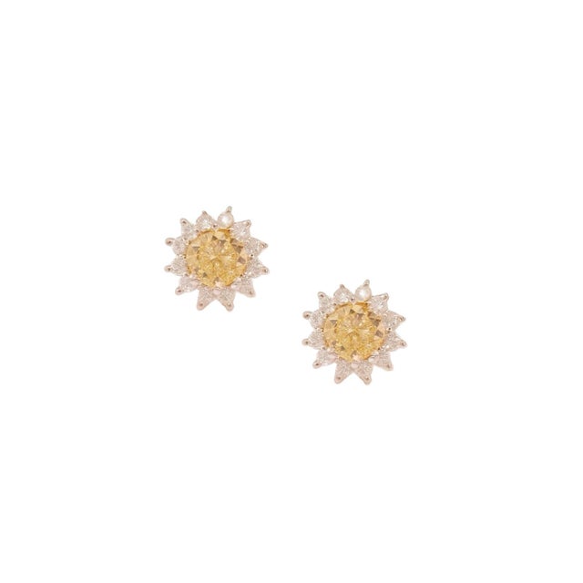Natural Sapphire Diamond Stud Earrings 14k Yellow Gold 2 TCW Certified For Sale - Image 10 of 13