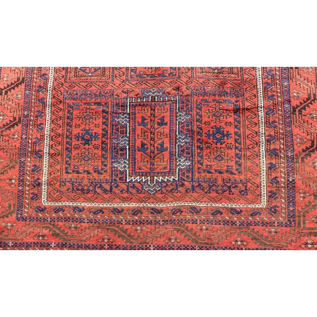 Antique Baluch Tribal Rug With All-Over Geometric Design in Red 5'11 X 10 For Sale - Image 13 of 14