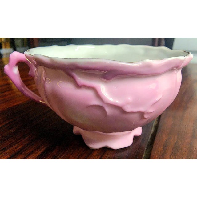 Mid 19th Century Antique Hand-Painted Fine Pink China Cup For Sale - Image 5 of 8