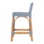 Serienna 24.5 in. Seat Height Rectangular Rattan Low Back Counter Stool, Baby Blue/ Natural Rattan Frame For Sale In Chicago - Image 6 of 9