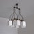 Mid-Century Modern Italian Six-Light Chandelier in Brass, Black Metal and Opaline Glass, 1950s For Sale - Image 3 of 16