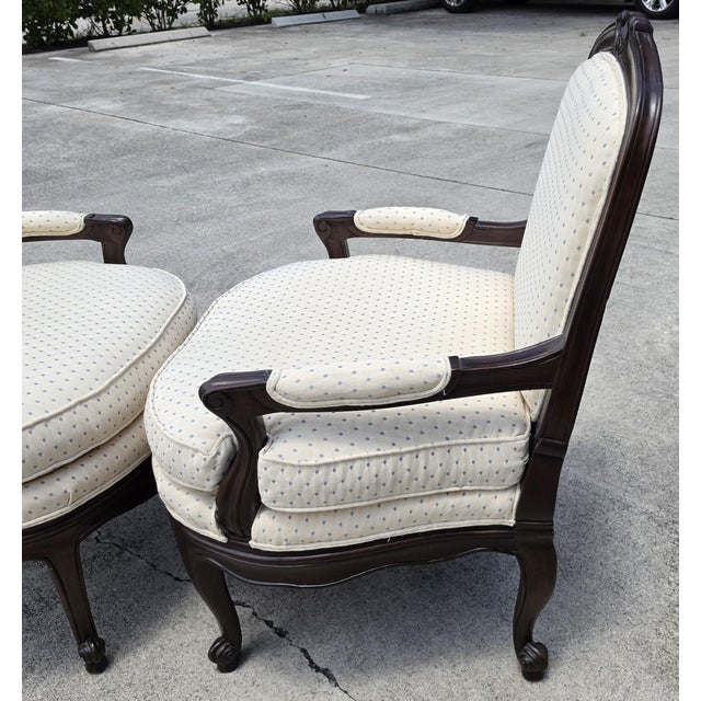 Howard Miller French Country Fauteuil Armchairs a Pair For Sale - Image 9 of 16