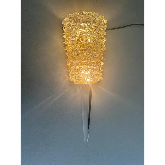 Handcrafted Clear Rostrato Murano Glass Wall Sconces by Simoeng, Set of 2 For Sale - Image 13 of 18