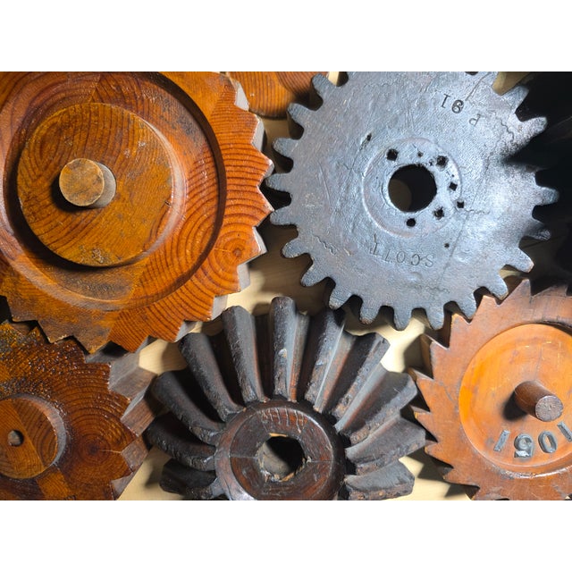Wood Vintage Industrial Era Gear Wall Art, Steampunk For Sale - Image 7 of 17