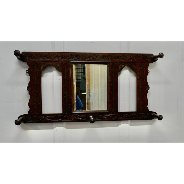 Victorian Carved Oak Stick Stand & Matching Mirror Set, 1860, Set of 2 For Sale - Image 9 of 10