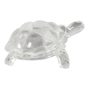 Glass Turtle Figurine. Mid-Century