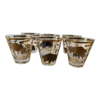 Wall Street ( Bull and Bear) Glasses by Hammecher Schlemmer - Set of 5 For Sale