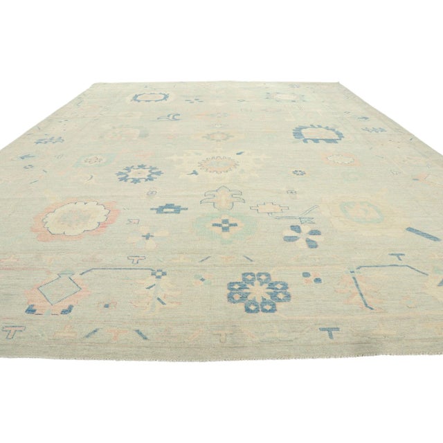 Farmhouse Modern Vintage Oushak Style Rug - 10'00 X 13'11 For Sale - Image 3 of 9