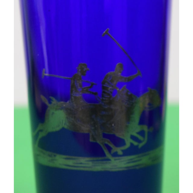 Traditional 1930s Traditional Rockwell Silver Co Cobalt Blue C1930 Polo Match Cocktail For Sale - Image 3 of 7