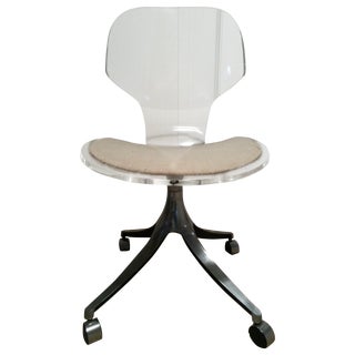 Mid-Century Lucite Desk Chair For Sale
