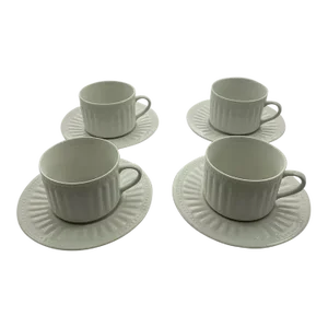1990s Vintage Oneida Ariel Cup and Saucer- Set of 4