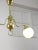 Art Deco Italian Brass and Opaline Chandelier For Sale - Image 6 of 13