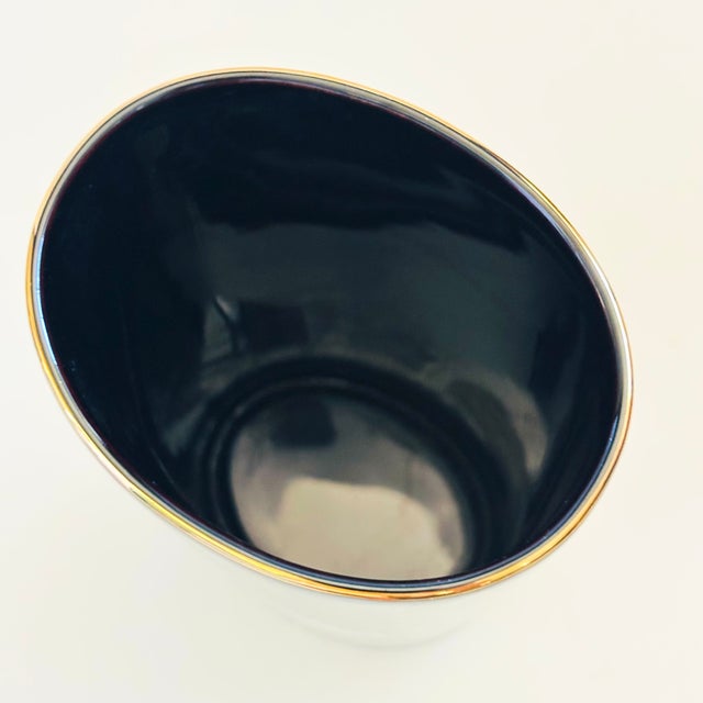 Ceramic Tall Black Iris Vase For Sale - Image 7 of 9