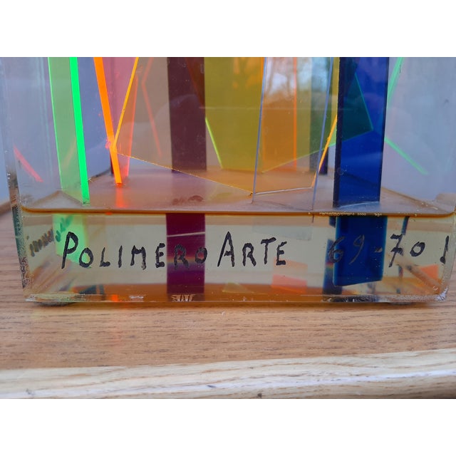 Plastic Glass Polimero Arte Sculpture by Ludovico Castiglioni, 1969 For Sale - Image 7 of 9