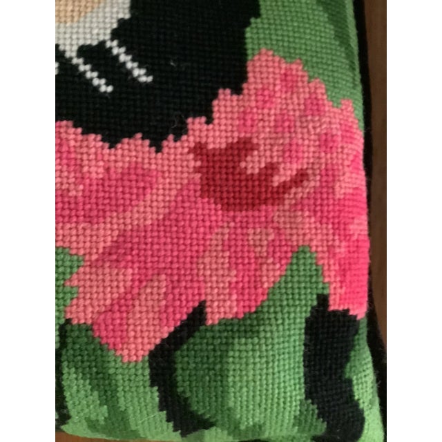 Textile Vintage Cheetah Petit Point Needlepoint Pillow For Sale - Image 7 of 10