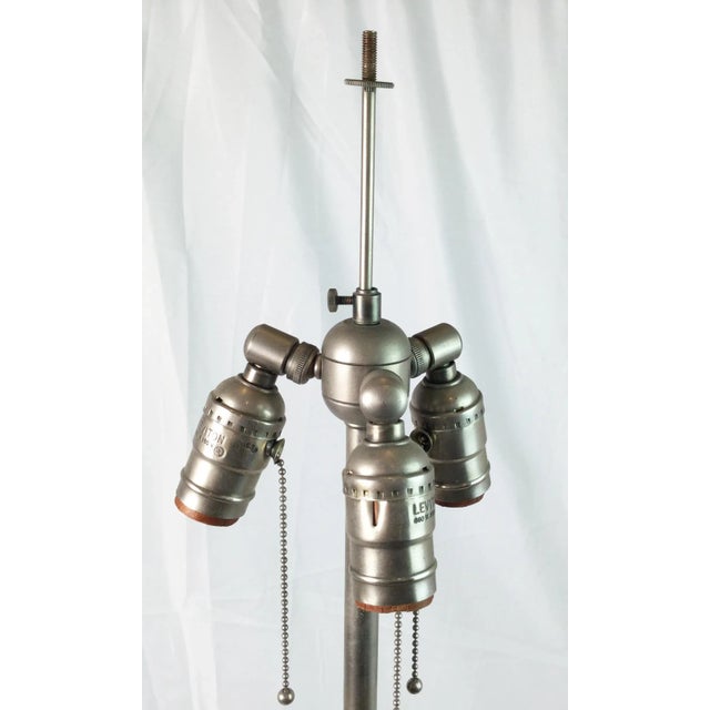 Postmodern Silvered and Aged Metal Table Lamps - A Pair For Sale - Image 9 of 10