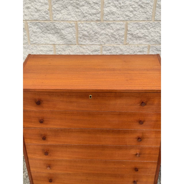 1960s Danish Modern Style Teak Five-Drawer Dresser For Sale - Image 4 of 12