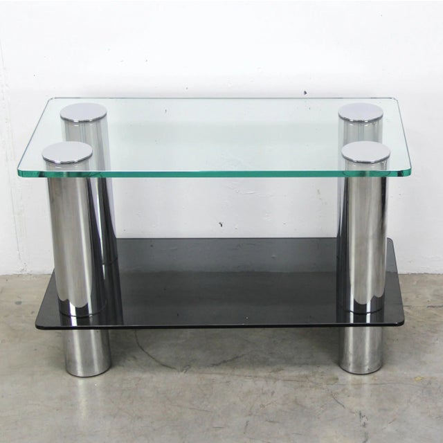 Mid-Century Modern Italian Auxiliary Table with Hidden Wheels For Sale - Image 3 of 6