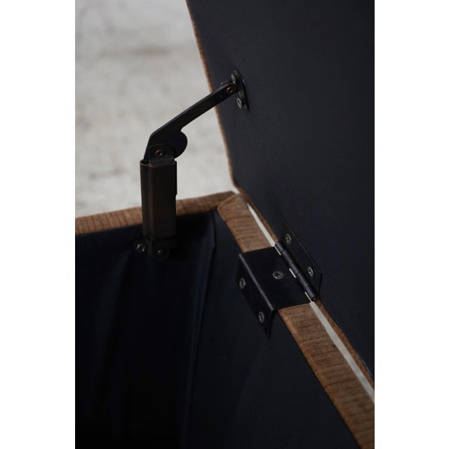 Leather Seat Square Lift Top Stool W. Storage For Sale - Image 10 of 12