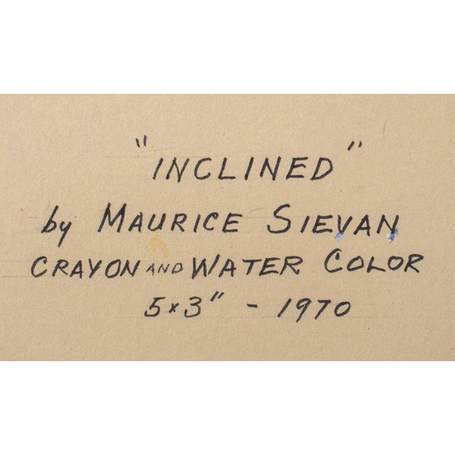 Paint Maurice Sievan "Inclined" Mixed Media, 1970 For Sale - Image 7 of 9