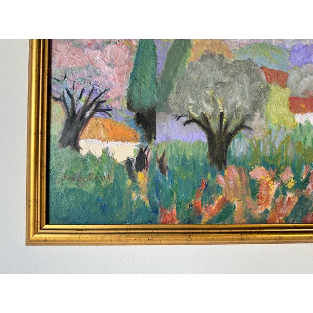 Green Vintage Countryside Impressionist Landscape Oil Painting by Jobee Paul For Sale - Image 8 of 12