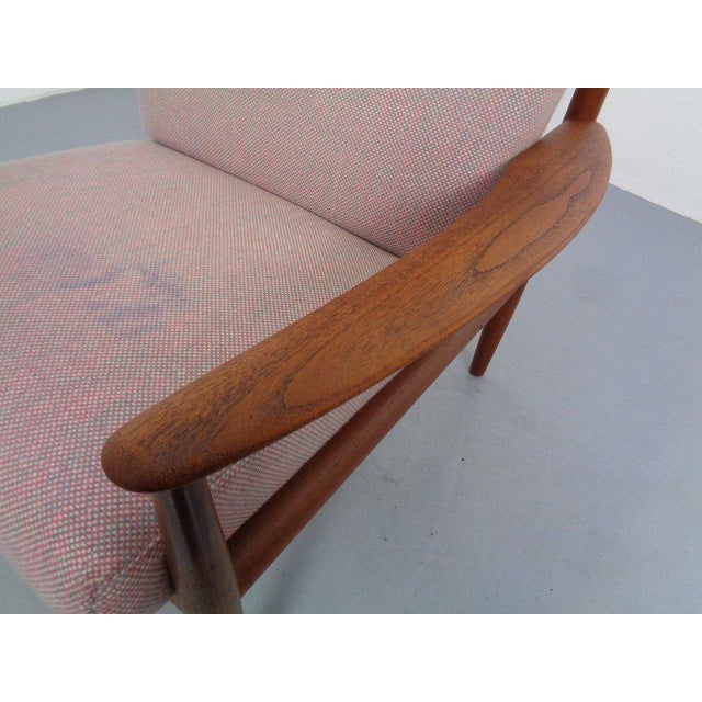 Set of Teak High-Back Chair and Ottoman by Grete Jalk for France & Son, Denmark, 1960s For Sale - Image 17 of 18