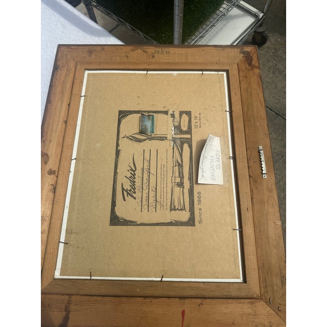1990s Lighthouse and Egrets Seascape Painting on Canvas, Signed by the Artist, Framed For Sale - Image 9 of 9