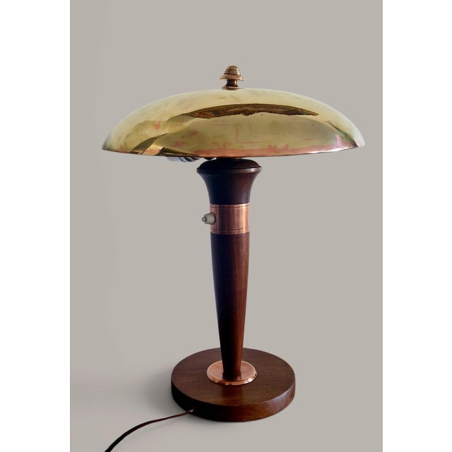 Art Deco Articulated Lamp in Mahogany and Brass, 1930 For Sale - Image 6 of 18
