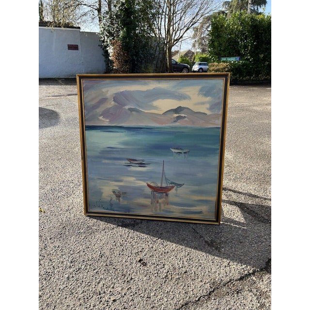 Large Marine Oil Painting, Signed M Laufer 1922-2008 75 x 73.5 cms