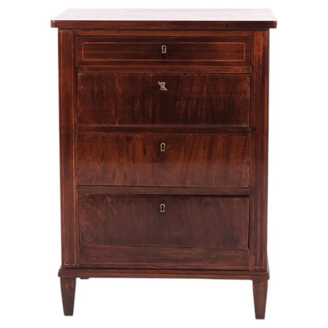 Antique Mahogany Chest of 4 Drawers with Tapered Legs, 1860s For Sale - Image 11 of 11