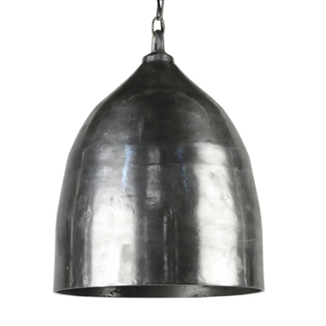 2020s Industrial Nickel Finish Pendant Light For Sale - Image 5 of 5