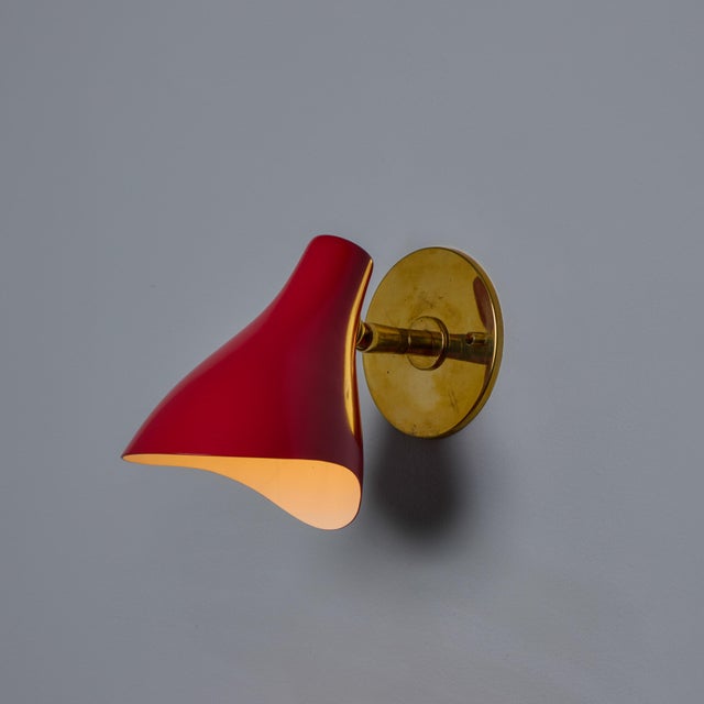 1950s Gino Sarfatti Model #10 Sconce for Arteluce for Red For Sale - Image 9 of 12