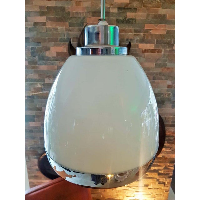 Mid-Century Modern Glass & Metal Hanging Lamp by Pia Guidetti Crippa for Lumi, Italy, 1960s For Sale - Image 3 of 18