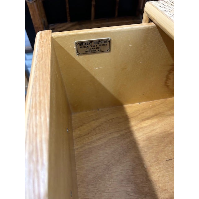 Late 20th Century Bielecky Brothers Cane Rattan Bamboo Chest For Sale - Image 9 of 9