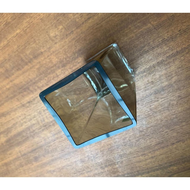 Mid-Century German Minimalist Glass Block Vase from Gral, 1960s For Sale - Image 12 of 18