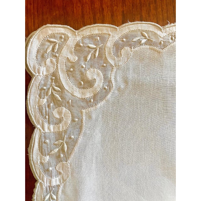 1980s Fine Madeira Table Linen Placemats Napkins Scheuer, San Francisco 10 Settings- 20 Pieces For Sale - Image 4 of 7