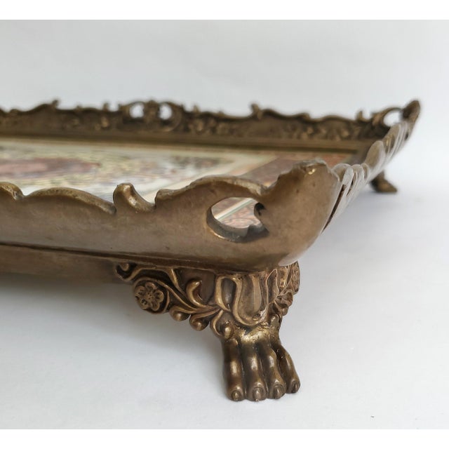 Tray Porcelain Brass Ormolu For Sale In Miami - Image 6 of 12