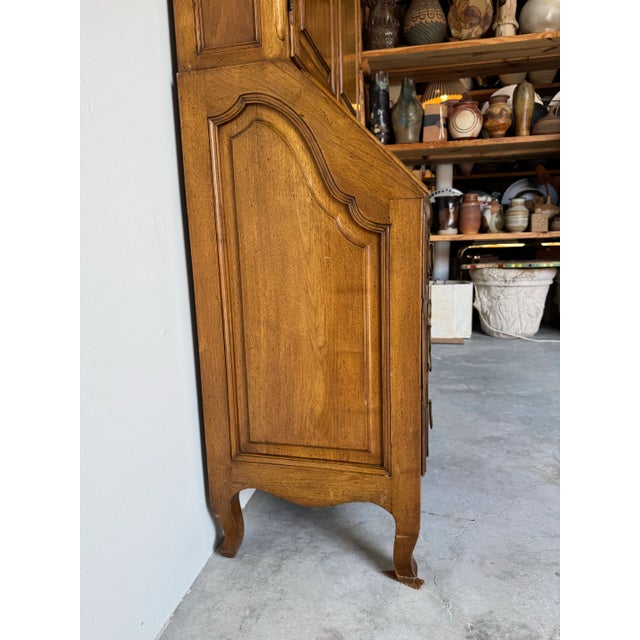 Vintage Italian Louis XV Provincial-Style Oak Secrétaire Cabinet For Sale - Image 9 of 12