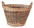 Mid 20th Century Handmade English Two Toned Wicker Baskets from Devon with Double Handles For Sale