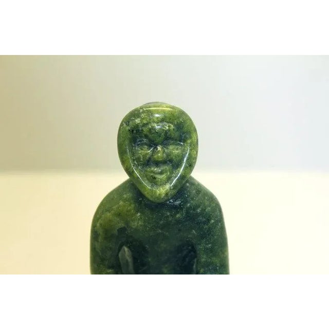 Signed Soapstone Carving of an Inuit by Quanaq Mikkigak For Sale - Image 4 of 7