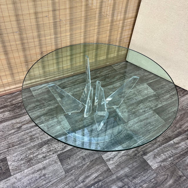 Hollywood Regency Hollywood Regency Stalagmitel Lucite Base With Glass Top Coffee Table. Circa 1970s For Sale - Image 3 of 18