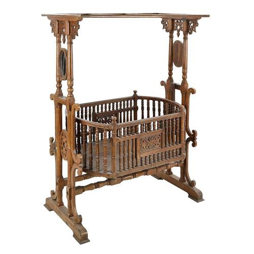 Brown 20th Century Wooden Cradle For Sale - Image 8 of 8