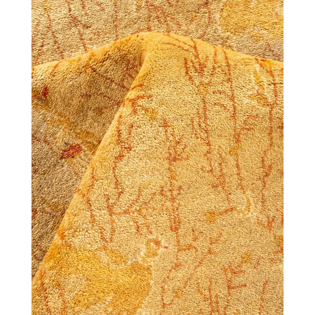 Textile Mogul, One-of-a-Kind Hand-Knotted Area Rug - Yellow, 6' 2" x 9' 3" For Sale - Image 7 of 8