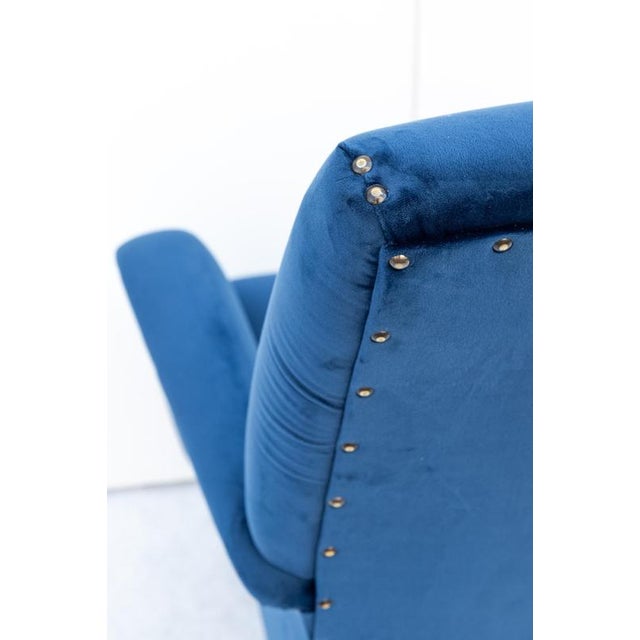 Vintage Velvet Armchair, 1950s For Sale - Image 9 of 11