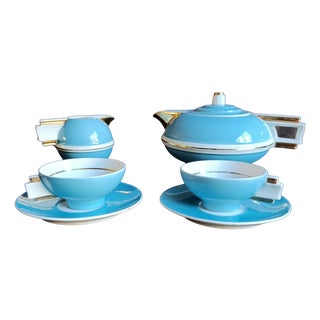 Art Deco French Tea Set for Two, 1930s, Set of 6 For Sale