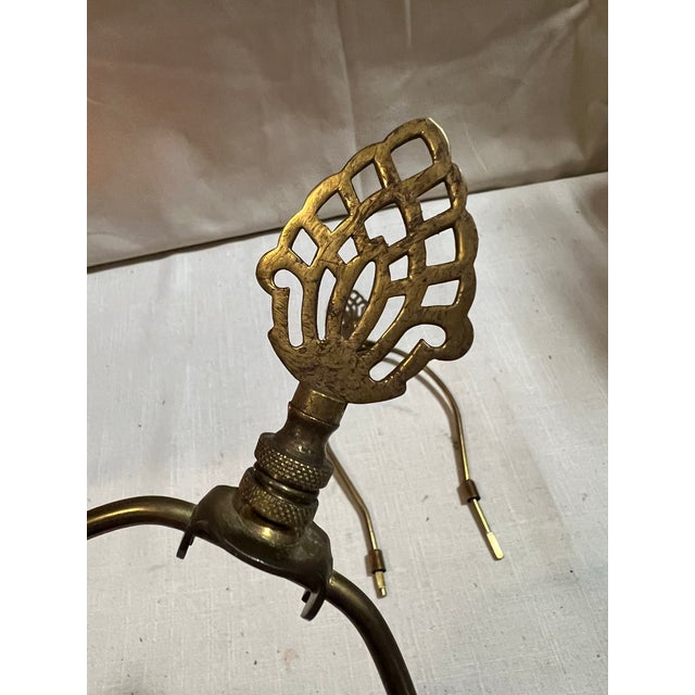 Mid-Century Modern Pair of 1970s Brass Lamp Harps and Finials For Sale - Image 3 of 6
