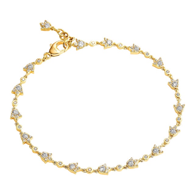 Syna Yellow Gold Mogul Diamonds Bracelet For Sale