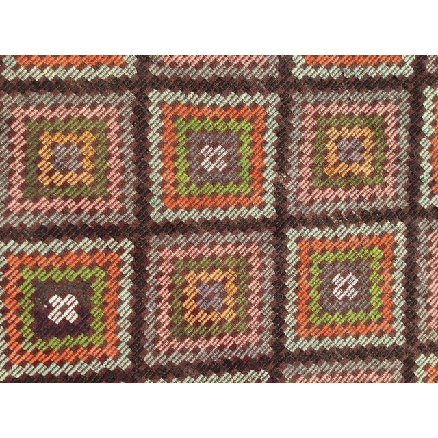 1960s Vintage Turkish Kilim Rug - 72.5" X 126" For Sale - Image 5 of 11