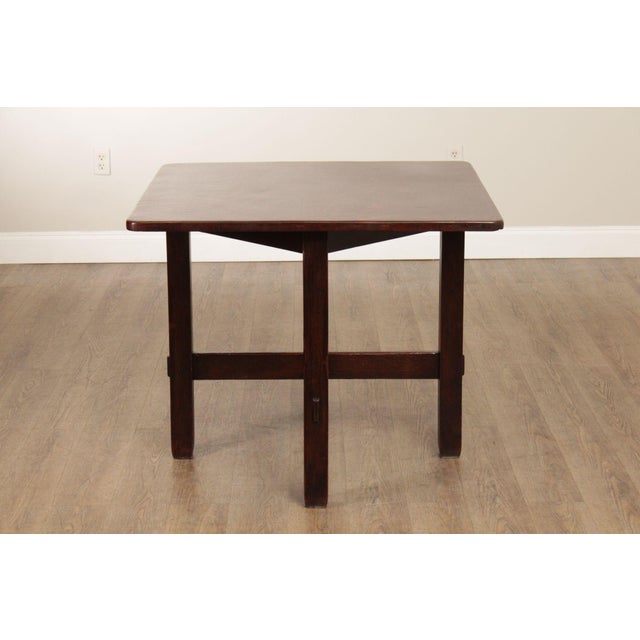 Brown Stickley Brothers Antique Mission Oak Game Table For Sale - Image 8 of 18
