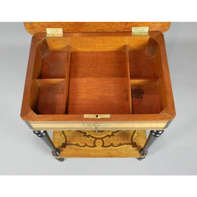 Antique French Marquetry Work Table For Sale - Image 6 of 14